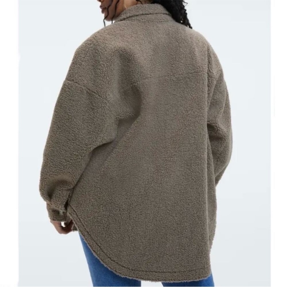 Good American Sherpa Shacket Jacket Long Sleeves Size 3/4(Extra Large)Oversized - Picture 4 of 13